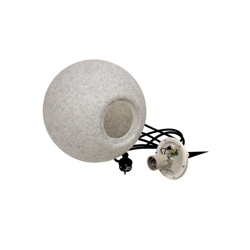 Vanjska svjetiljka KULA, 1xE27/60W/230V, promjer 30 cm, IP44, siva