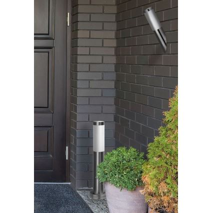 Vanjska svjetiljka LIVIA 1xE27/10W/230V 45 cm IP44 srebrna