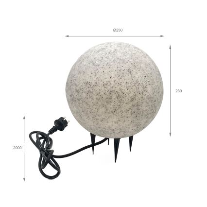 Vanjska svjetiljka LUMISTONE 1xE27/15W/230V IP65, promjer 25 cm