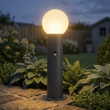 Vanjska svjetiljka sa senzorom pokreta i sumraka STONO 1xE27/15W/230V 80 cm IP65 antracitna
