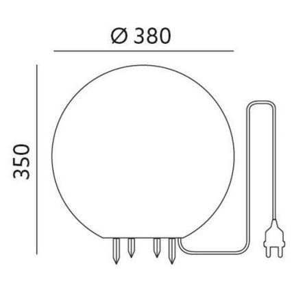 Vanjska ukrasna svjetiljka GARDEN BALL 1xE27/40W/230V IP65 pr. 38 cm