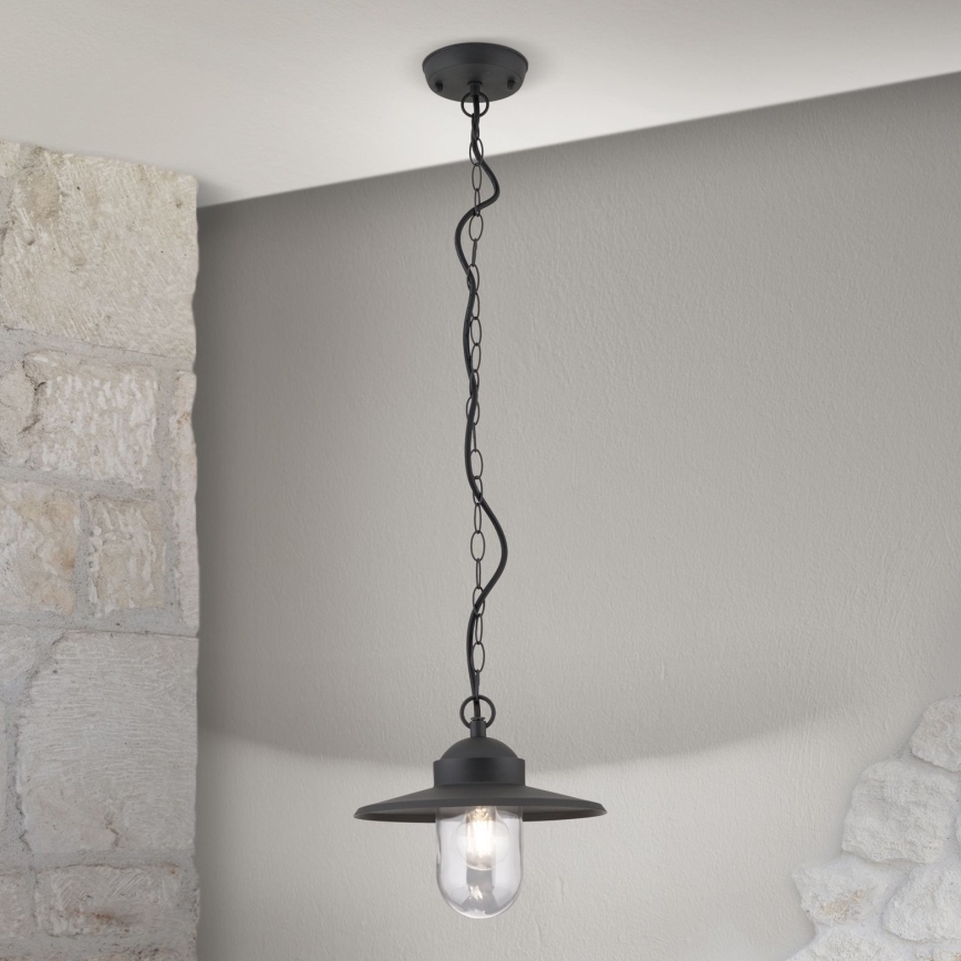 Vanjska viseća svjetiljka EDWARD 1xE27/60W/230V IP44 crna