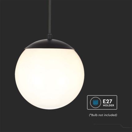 Vanjska viseća svjetiljka na sajli 1xE27/60W/230V Ø 20 cm IP44 crna