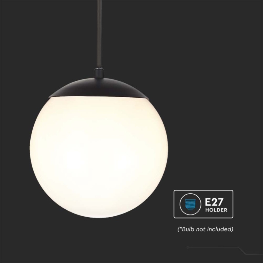 Vanjska viseća svjetiljka na sajli 1xE27/60W/230V Ø 20 cm IP44 crna