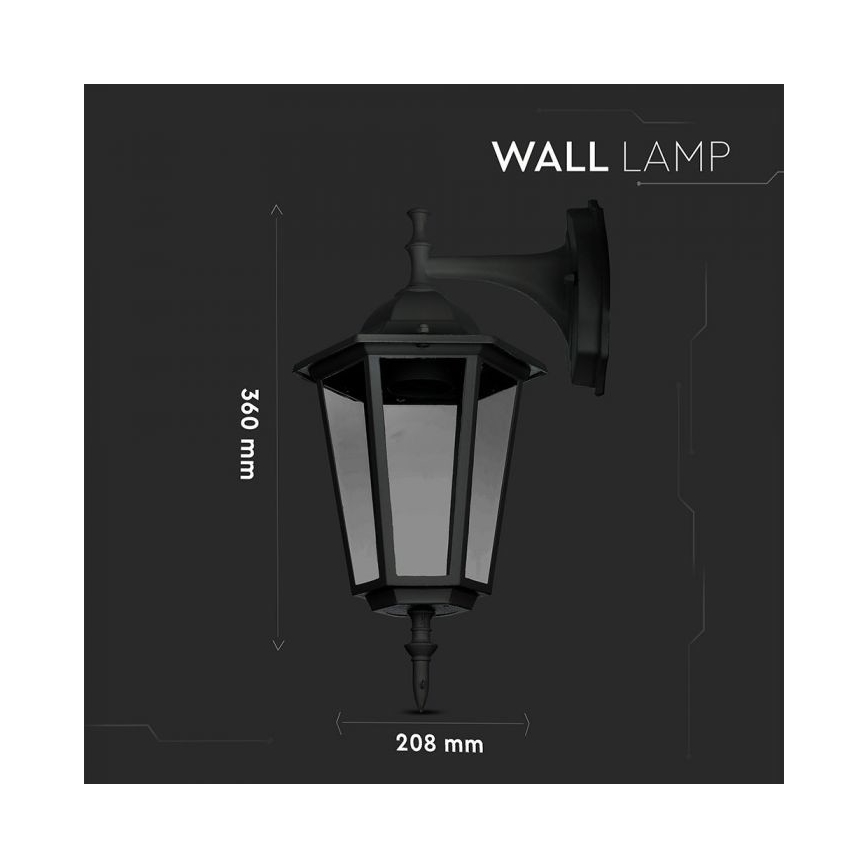 Vanjska zidna lampa 1xE27/40W/230V IP44 crna
