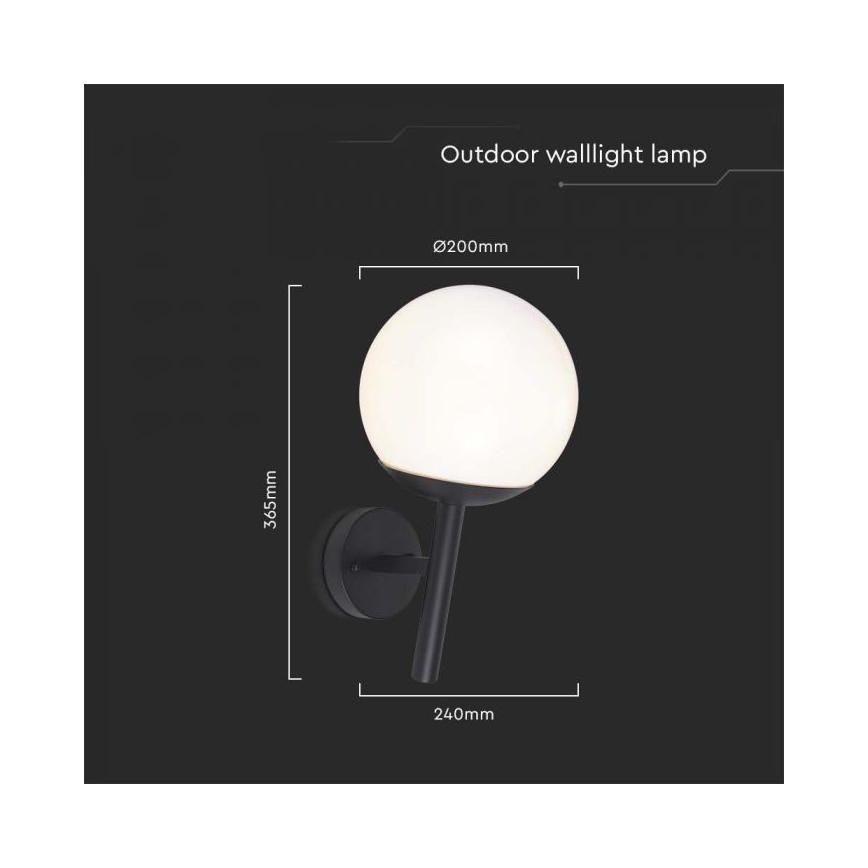 Vanjska zidna lampa 1xE27/60W/230V IP44 crna