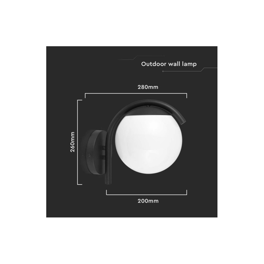 Vanjska zidna lampa 1xE27/60W/230V IP44 crna
