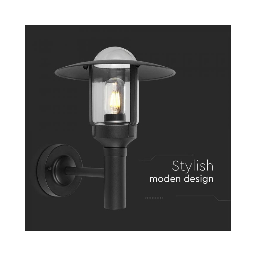 Vanjska zidna lampa 1xE27/60W/230V IP44 crna