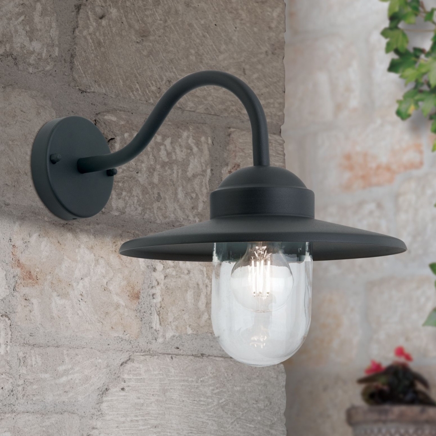 Vanjska zidna lampa EDWARD 1xE27/60W/230V IP44 crna