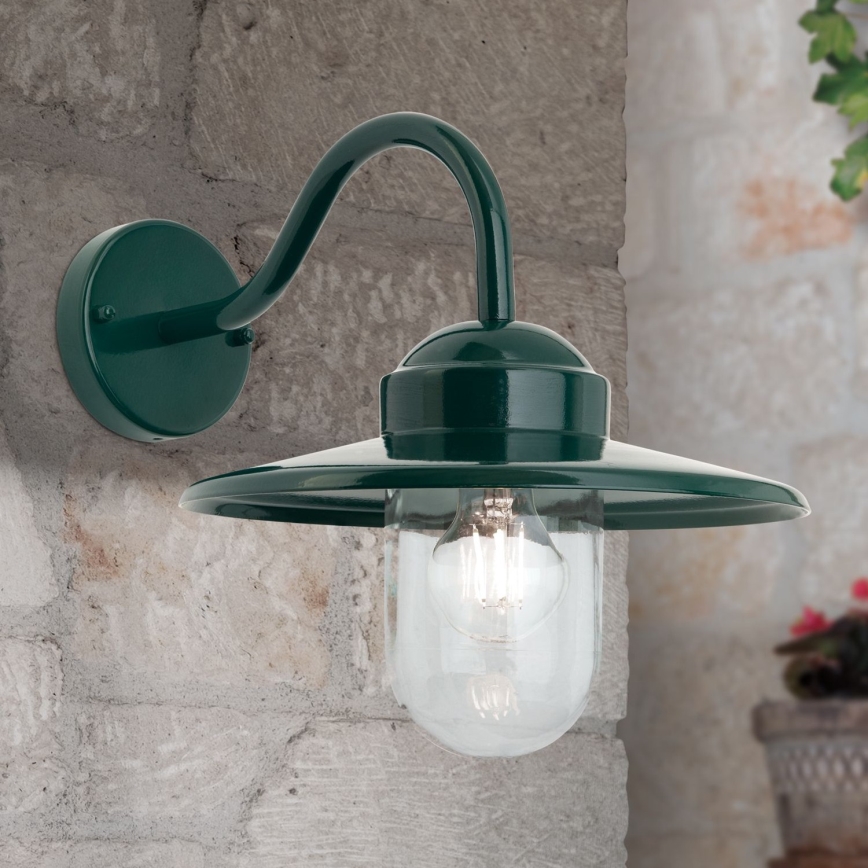 Vanjska zidna lampa EDWARD 1xE27/60W/230V IP44 zelena