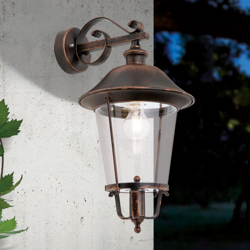 Vanjska zidna lampa KENZO 1xE27/100W/230V IP44 bronca/patina