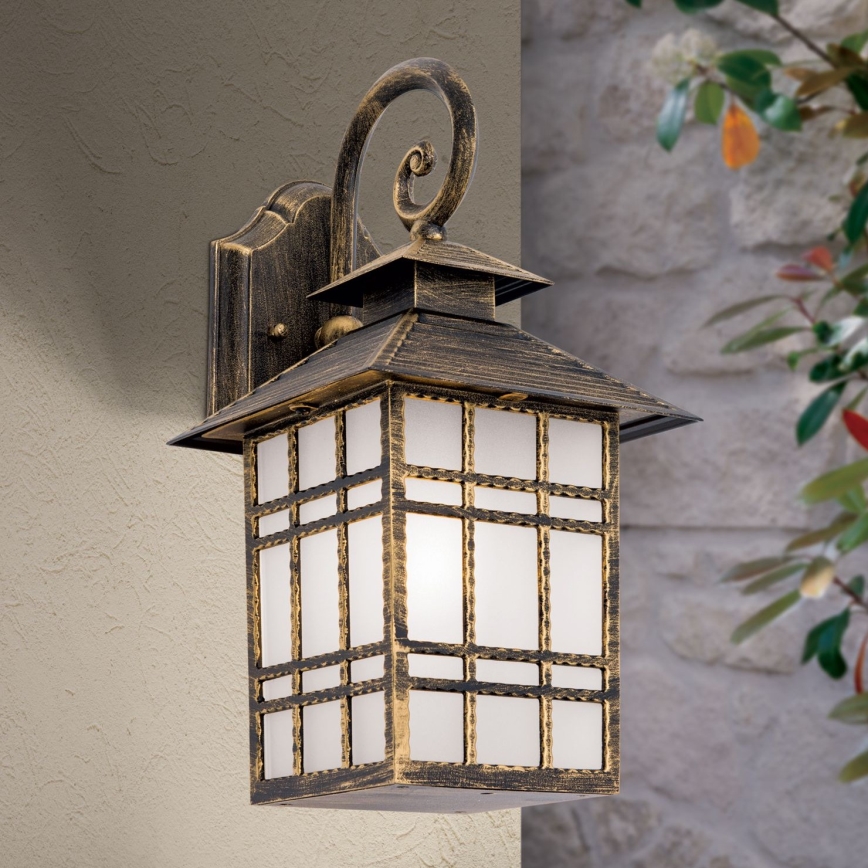 Vanjska zidna lampa KIKO 1xE27/11W/230V IP44 bronca/patina