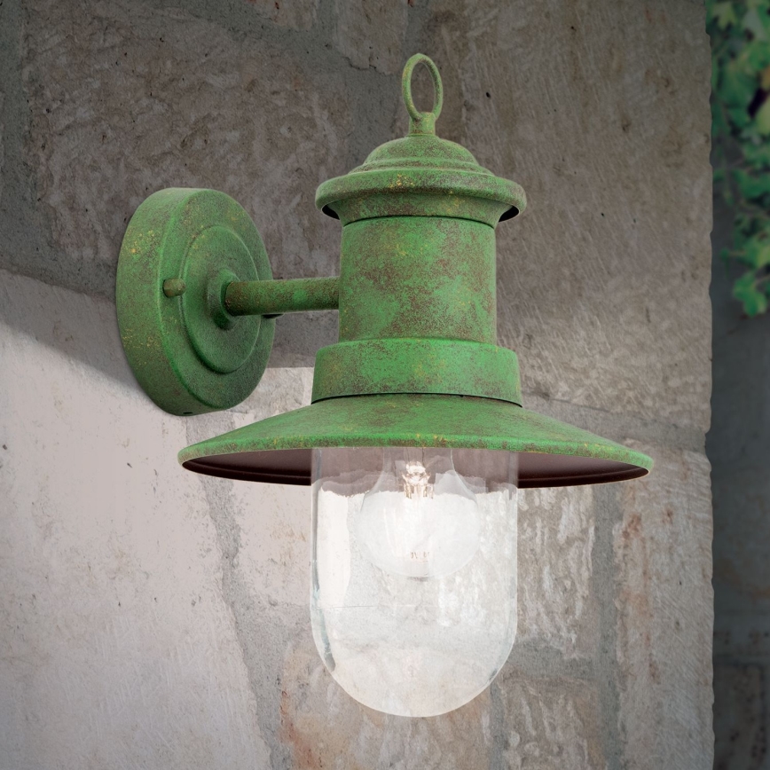 Vanjska zidna lampa LEONIE 1xE27/60W/230V IP44 zelena
