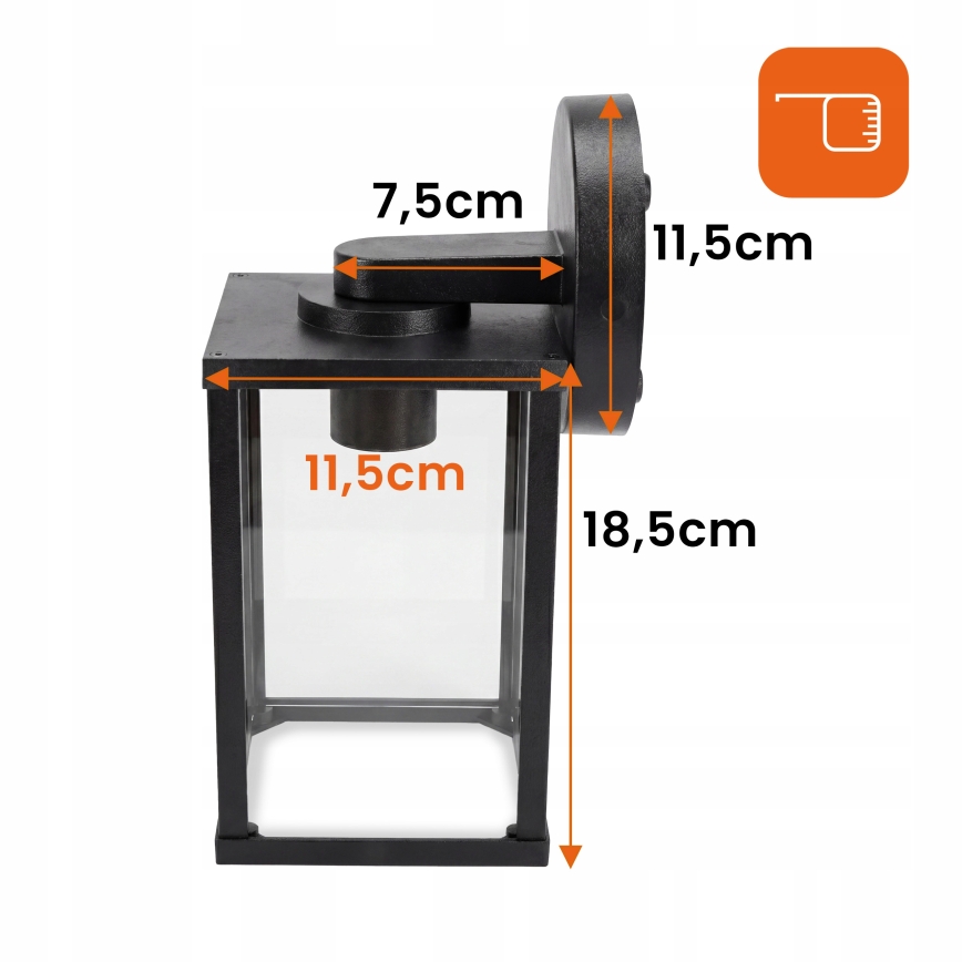 Vanjska zidna svjetiljka 1xE27/25W/230V IP54 crna