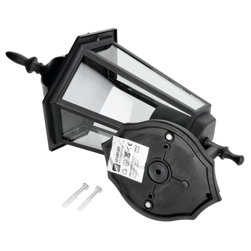 Vanjska zidna svjetiljka 1xE27/60W/230V IP44 crna