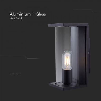 Vanjska zidna svjetiljka 1xE27/60W/230V IP44 crna