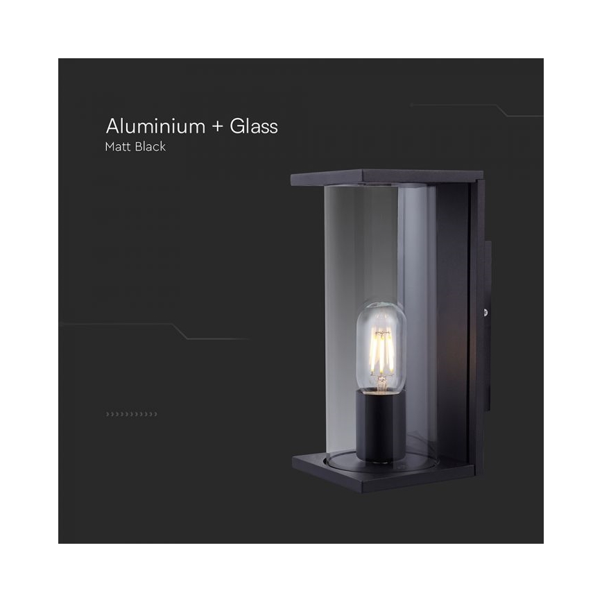 Vanjska zidna svjetiljka 1xE27/60W/230V IP44 crna