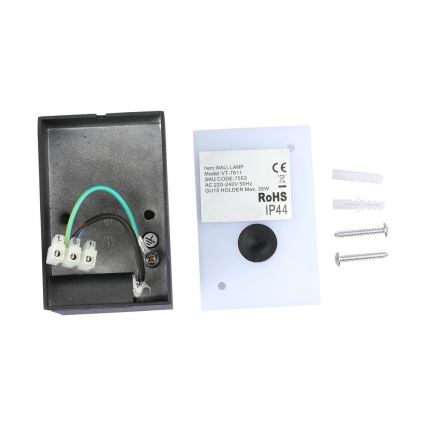 Vanjska zidna svjetiljka 1xGU10/35W/230V IP44 crna