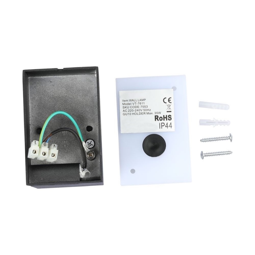 Vanjska zidna svjetiljka 1xGU10/35W/230V IP44 crna