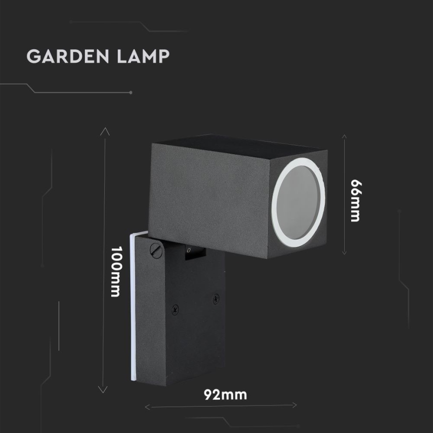 Vanjska zidna svjetiljka 1xGU10/35W/230V IP44 crna