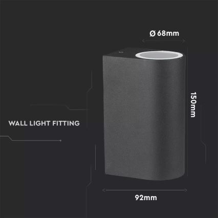 Vanjska zidna svjetiljka 2xGU10/20W/230V IP44