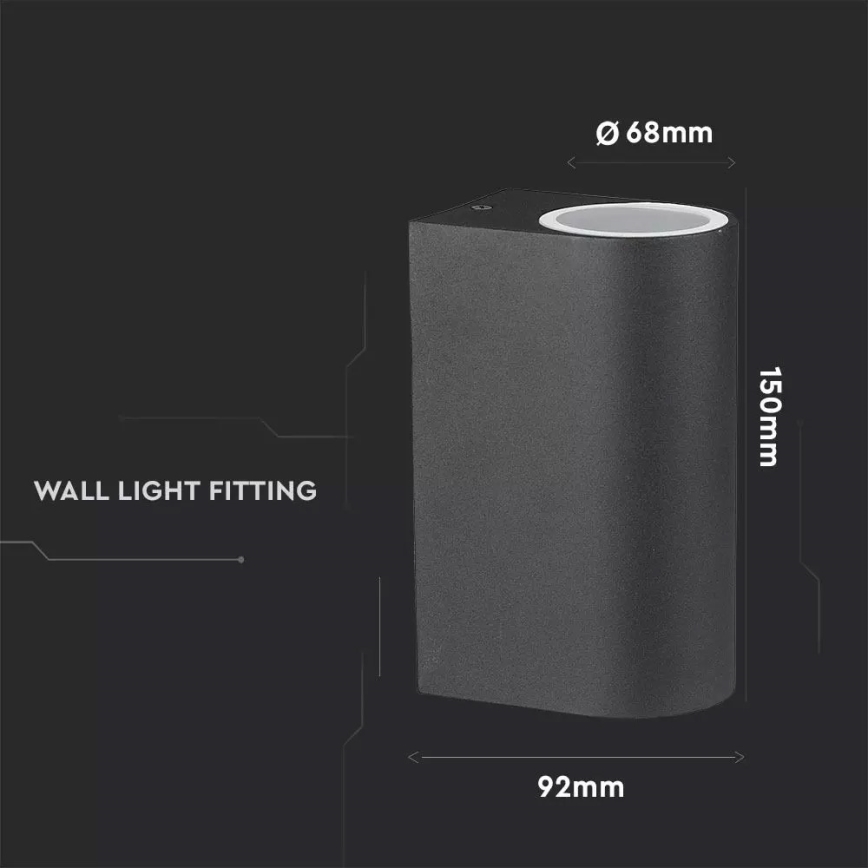 Vanjska zidna svjetiljka 2xGU10/20W/230V IP44