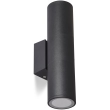 Vanjska zidna svjetiljka 2xGU10/35W/230V IP54 okrugli crna