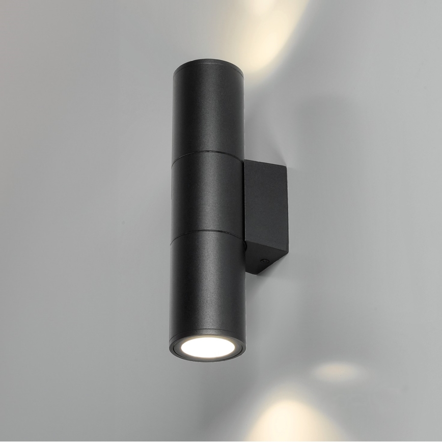 Vanjska zidna svjetiljka 2xGU10/35W/230V IP54 okrugli crna