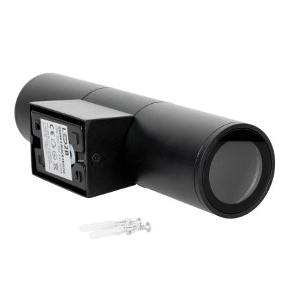 Vanjska zidna svjetiljka 2xGU10/35W/230V IP54 okrugli crna