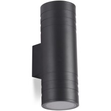 Vanjska zidna svjetiljka 2xGU10/35W/230V IP54 okrugli crna
