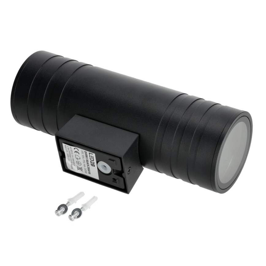 Vanjska zidna svjetiljka 2xGU10/35W/230V IP54 okrugli crna