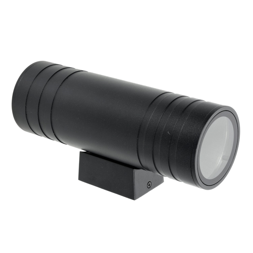 Vanjska zidna svjetiljka 2xGU10/35W/230V IP54 okrugli crna