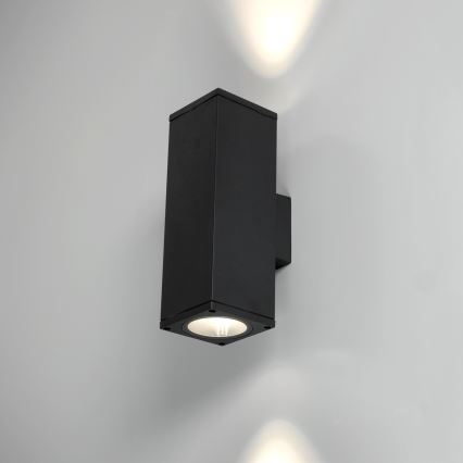 Vanjska zidna svjetiljka 2xGU10/35W/230V IP54 uglast crna