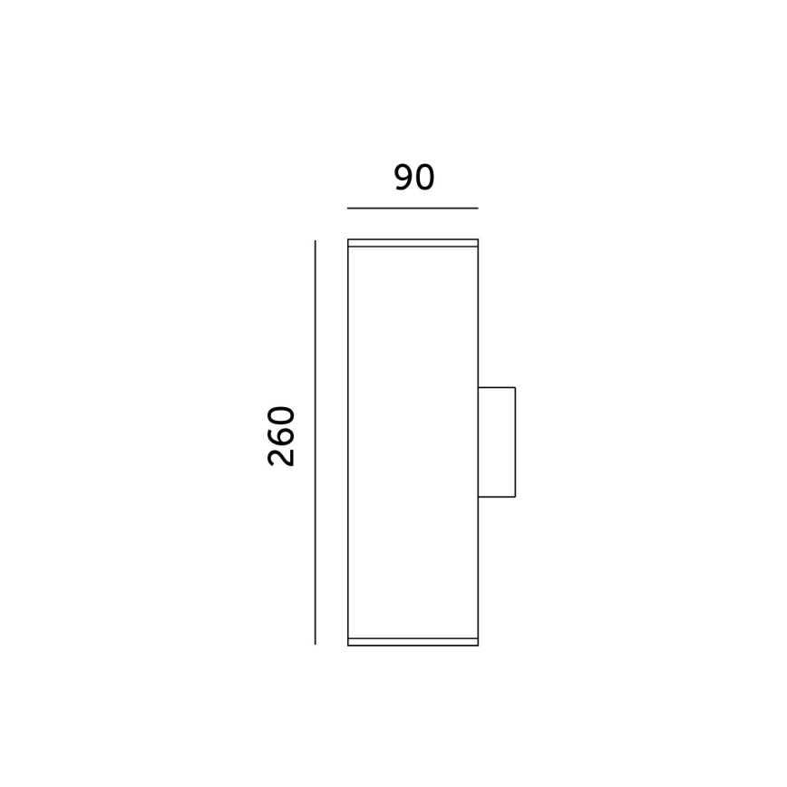 Vanjska zidna svjetiljka 2xGU10/35W/230V IP54 uglast crna