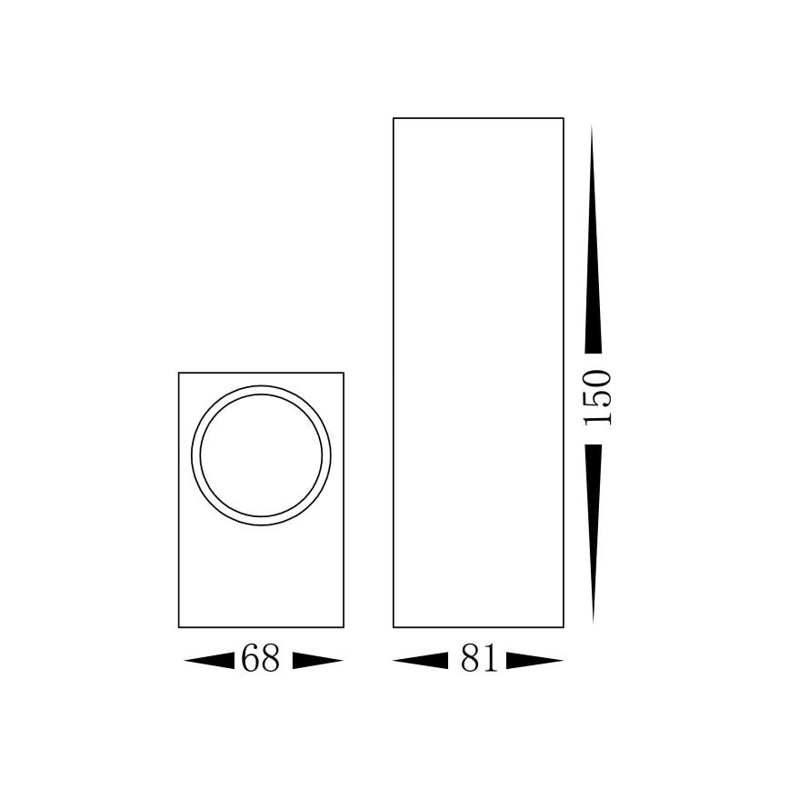 Vanjska zidna svjetiljka BOKA 2xGU10/60W/230V IP44 crna