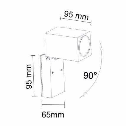 Vanjska zidna svjetiljka BOSTON 1xGU10/10W/230V IP44 crna