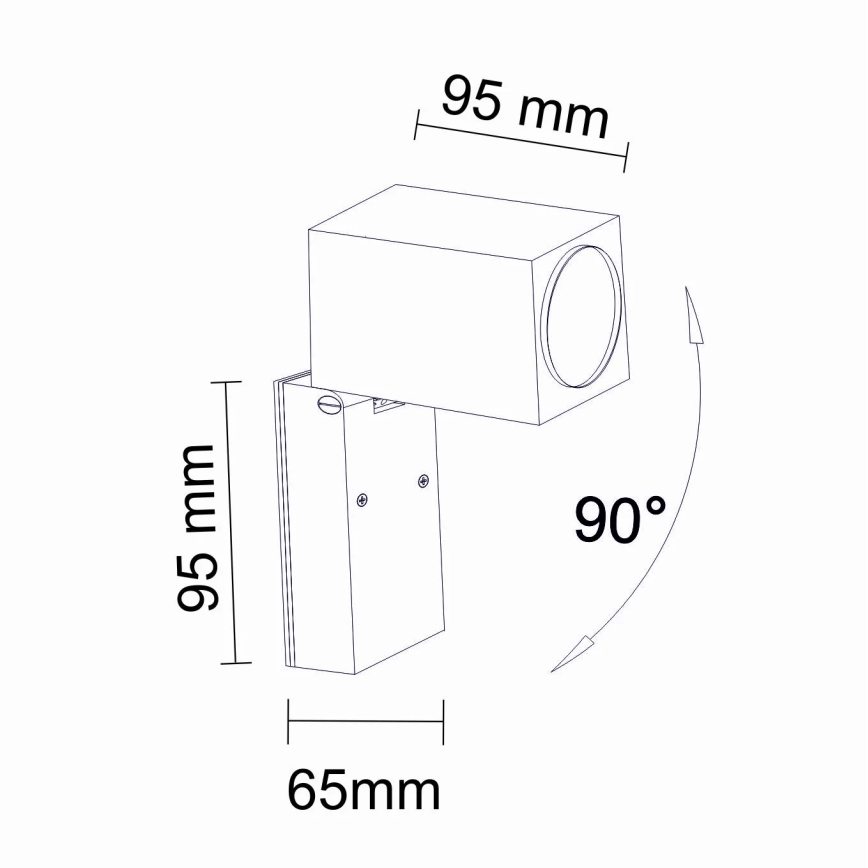 Vanjska zidna svjetiljka BOSTON 1xGU10/10W/230V IP44 crna