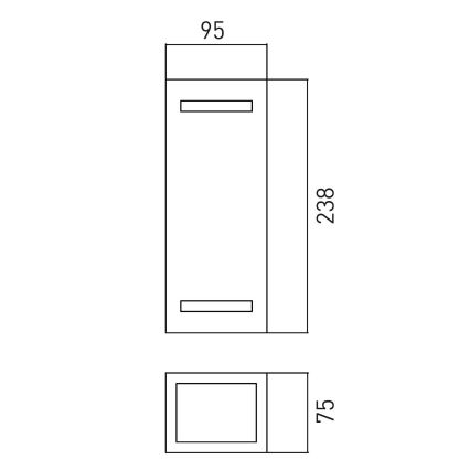 Vanjska zidna svjetiljka BRICK 2xGU10/7W/230V IP44