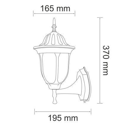 Vanjska zidna svjetiljka FLORENCJA 1xE27/20W/230V IP43