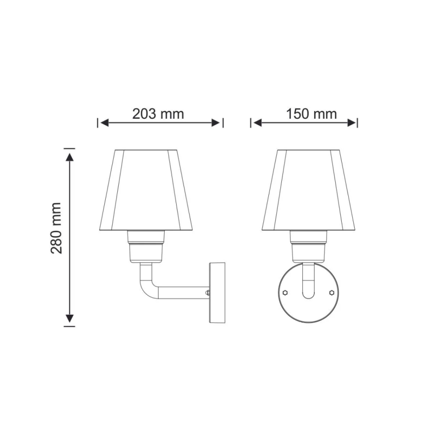 Vanjska zidna svjetiljka GIZA 1xE27/10W/230V IP44