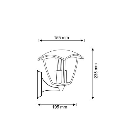 Vanjska zidna svjetiljka IGMA 1xE27/12W/230V IP44