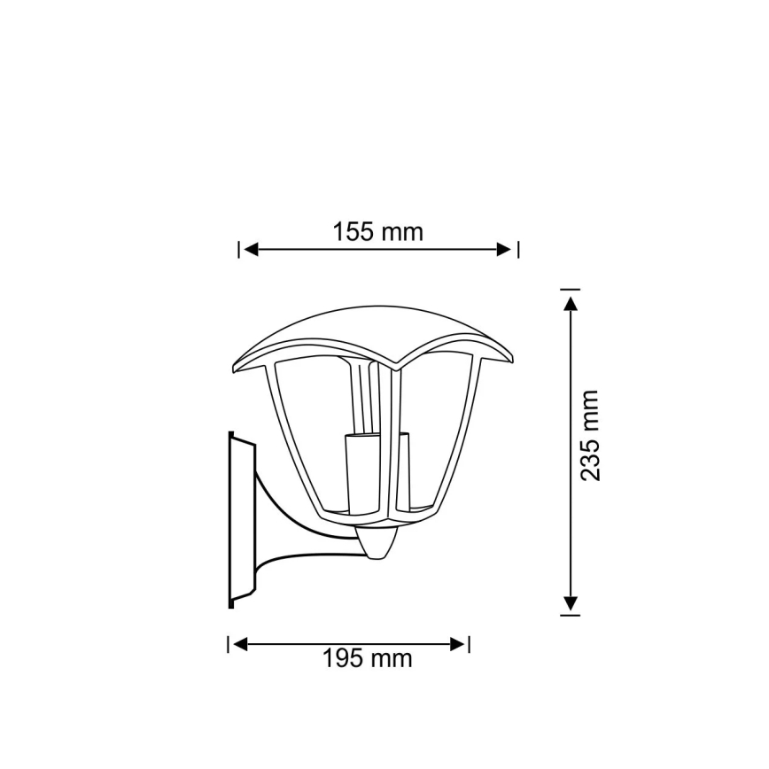 Vanjska zidna svjetiljka IGMA 1xE27/12W/230V IP44