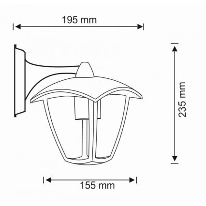 Vanjska zidna svjetiljka IGMA 1xE27/12W/230V IP44