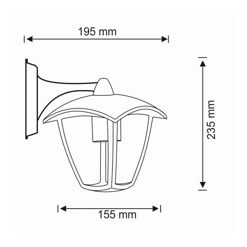 Vanjska zidna svjetiljka IGMA 1xE27/12W/230V IP44