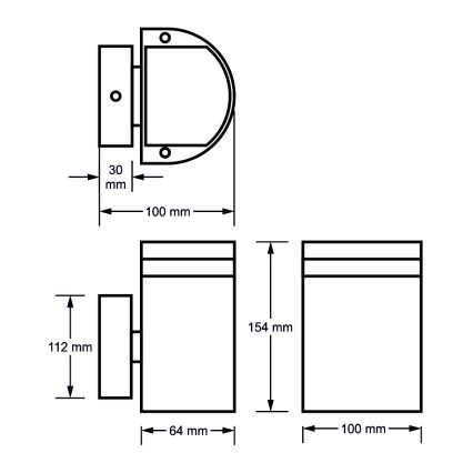 Vanjska zidna svjetiljka KORTEK 1xGU10/30W/230V IP54 crna