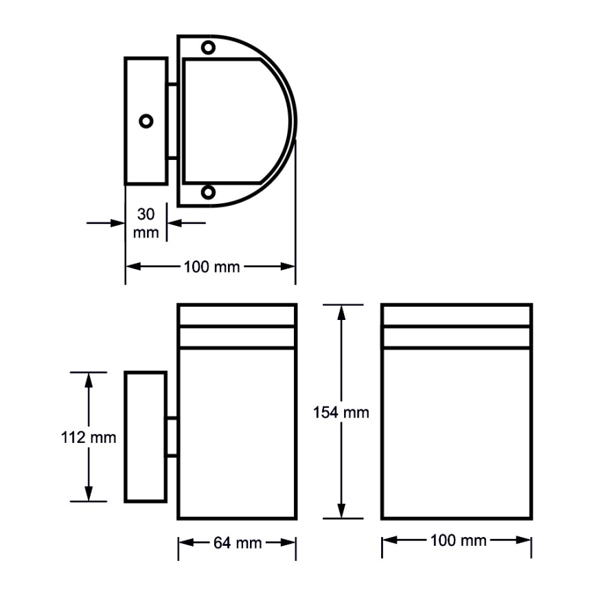 Vanjska zidna svjetiljka KORTEK 1xGU10/30W/230V IP54 crna