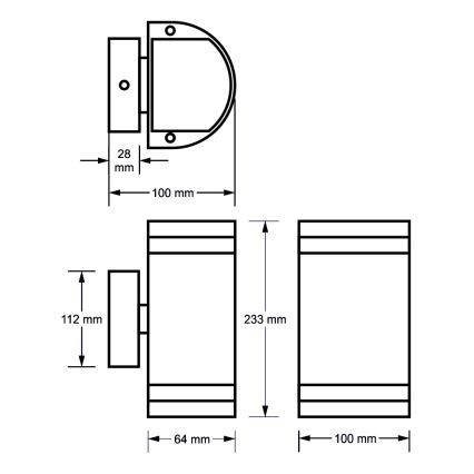 Vanjska zidna svjetiljka KORTEK 2xGU10/30W/230V IP44 crna