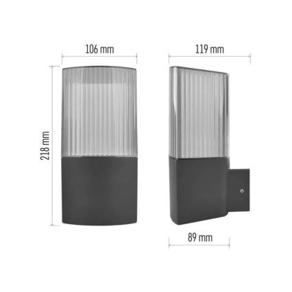 Vanjska zidna svjetiljka LANA 1xE27/25W/230V IP54