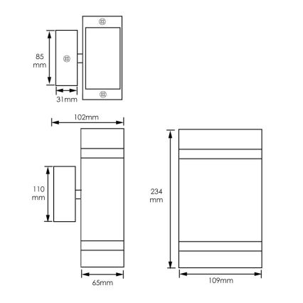 Vanjska zidna svjetiljka LITEK 2xGU10/30W/230V IP44 crna