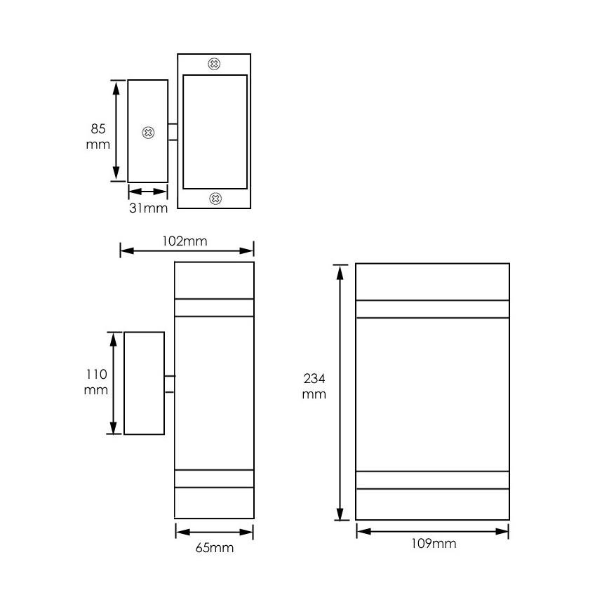 Vanjska zidna svjetiljka LITEK 2xGU10/30W/230V IP44 crna